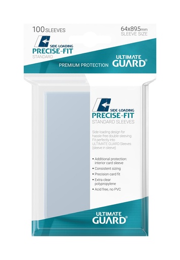 Ultimate Guard 100 pochettes Side-Loading Precise-Fit Sleeves taille standard Transparent